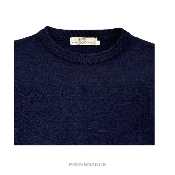 🔴 Balenciaga Crewneck Wool Sweatshirt - Deep Navy M - Picture 6 of 10